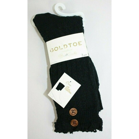 GOLD TOE Women's Boot Socks With Odor Control Shoe Size 6-9 Color Black - Picture 2 of 4